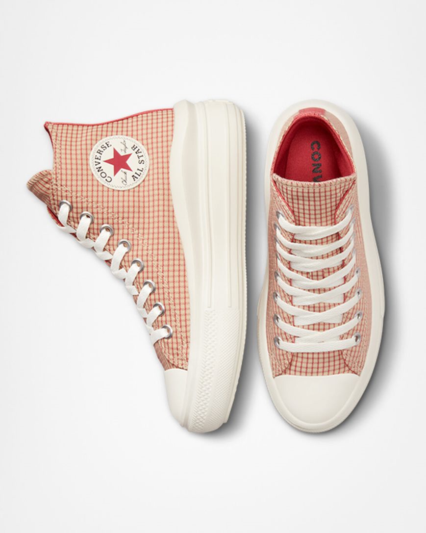 Topanky Na Platforme Converse Chuck Taylor All Star Move Checkered Vysoke Damske Marhule | SK BRCIQ2